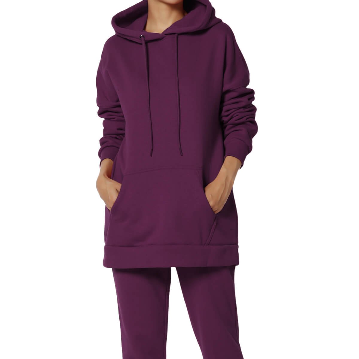 Comfy Lounge Drawstring Hoodie Sweatshirt w/ Kangaroo & Tech Pocket