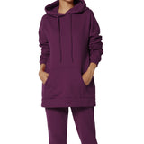 Comfy Lounge Drawstring Hoodie Sweatshirt w/ Kangaroo & Tech Pocket
