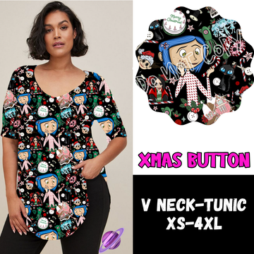 XMAS BUTTON -PPO12 - V-NECK TUNIC PREORDER CLOSING 10/8