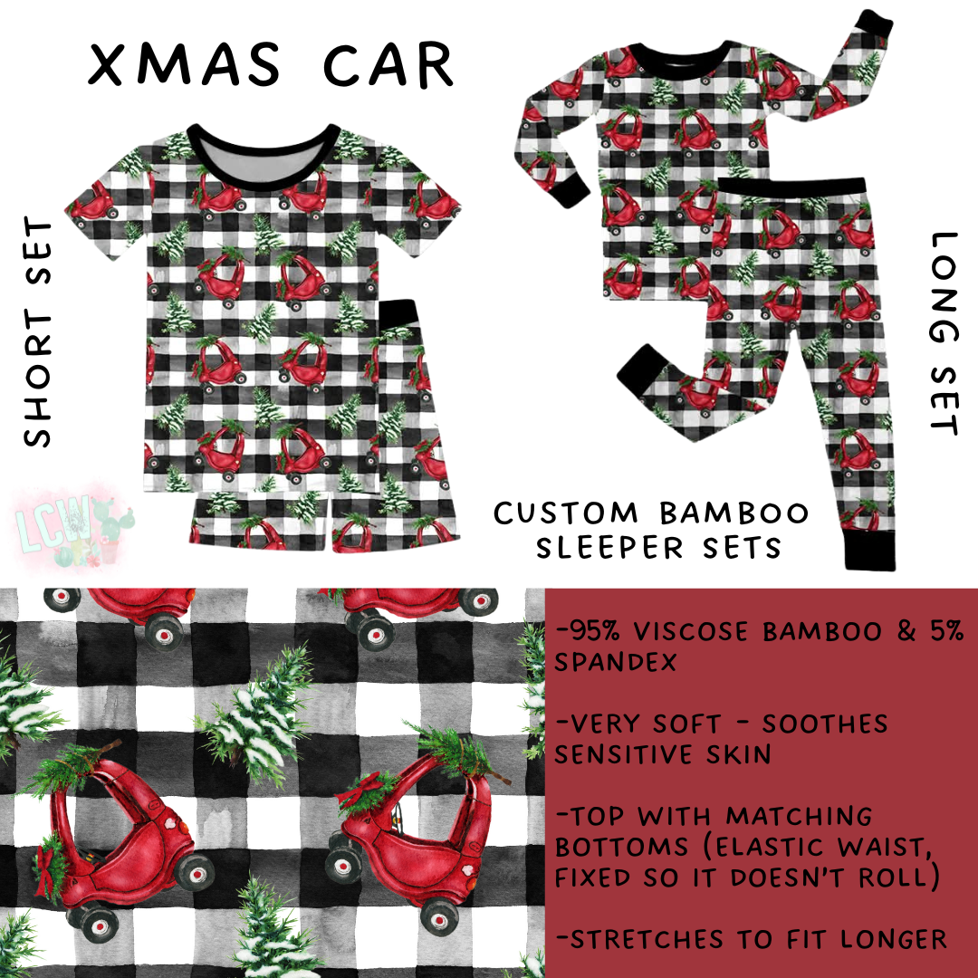 Ready to Ship - Xmas Car Bamboo Long Sleeper Set - 2T, 4T & 6T