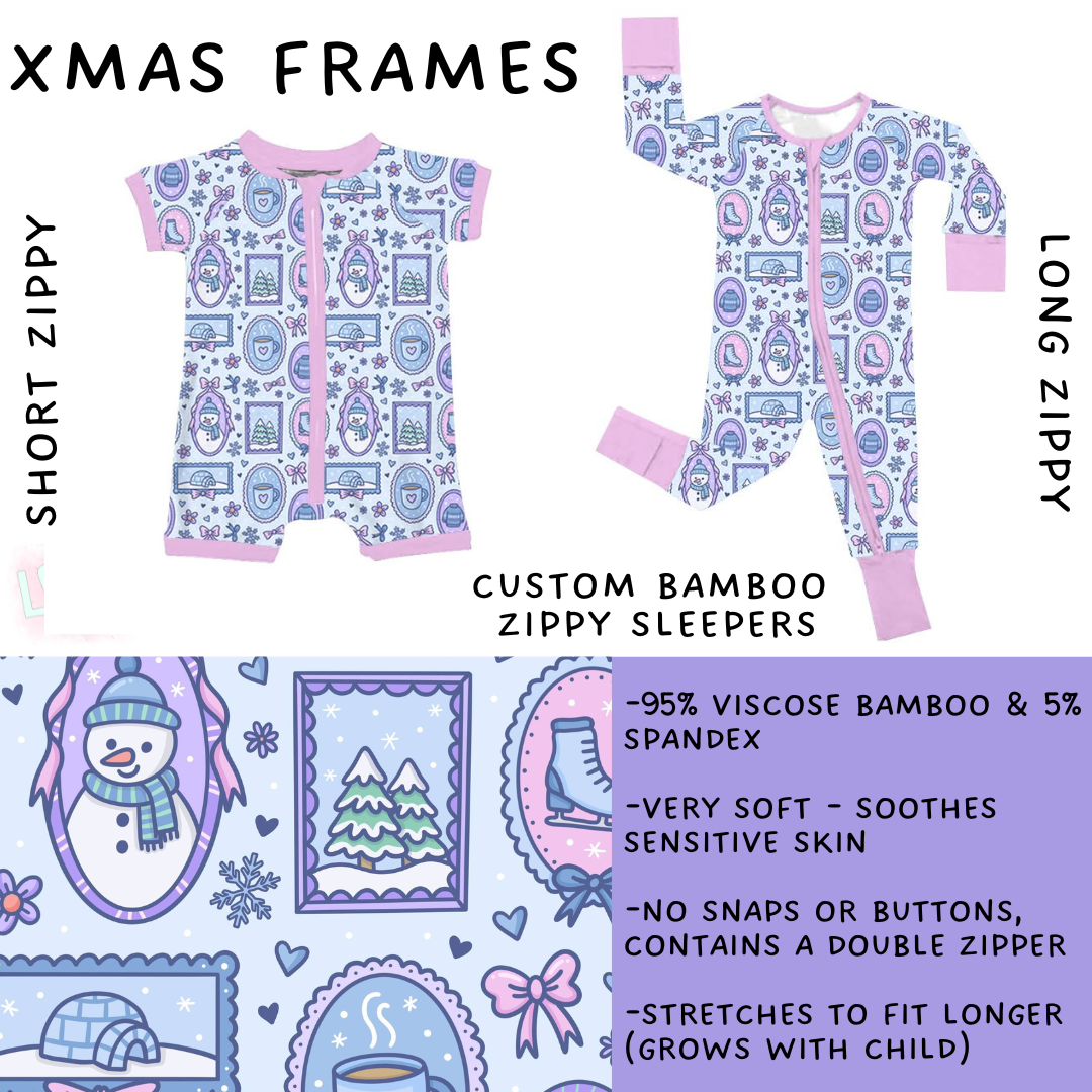 Batch #438 - Little Dreamers Christmas 2 - Closes 10/29 - ETA early Dec - Xmas Frames Short and Long Zippy Sleeper