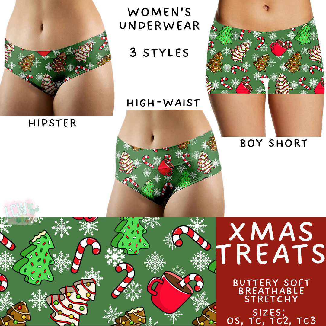 Ready to Ship - Xmas Treats Women's Underwear - High Waist OS, Boy Short OS