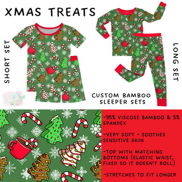 Ready to Ship - Xmas Treats Bamboo Short - 16 & Long Sleeper Set - 3T, 4T & 5T