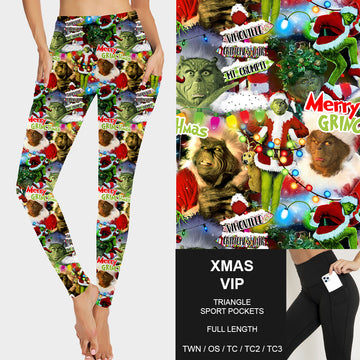 RTS - Xmas VIP Leggings w/ Triangle Sport Pockets