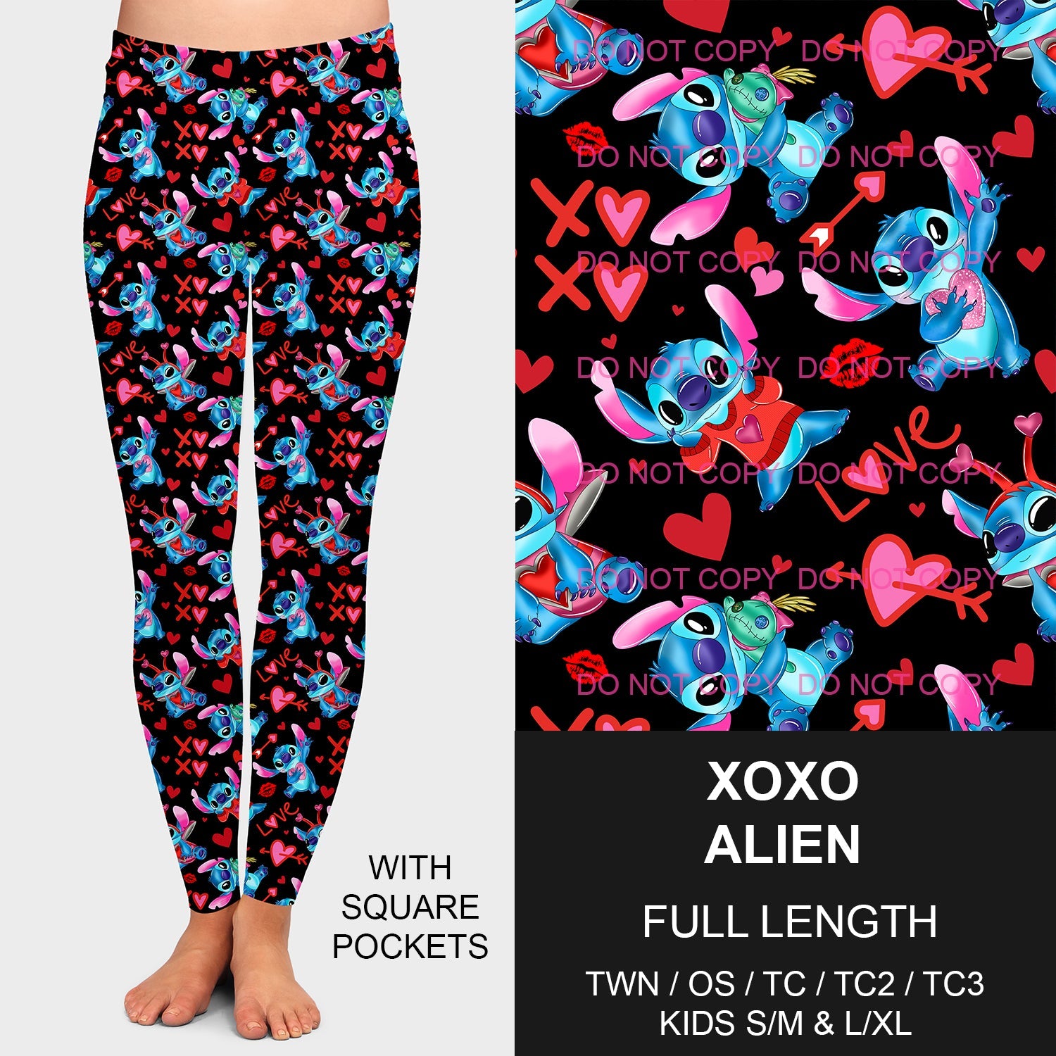 B197 - Preorder XOXO Alien Leggings w/ Pockets (Closes 12/01. ETA late Jan.)