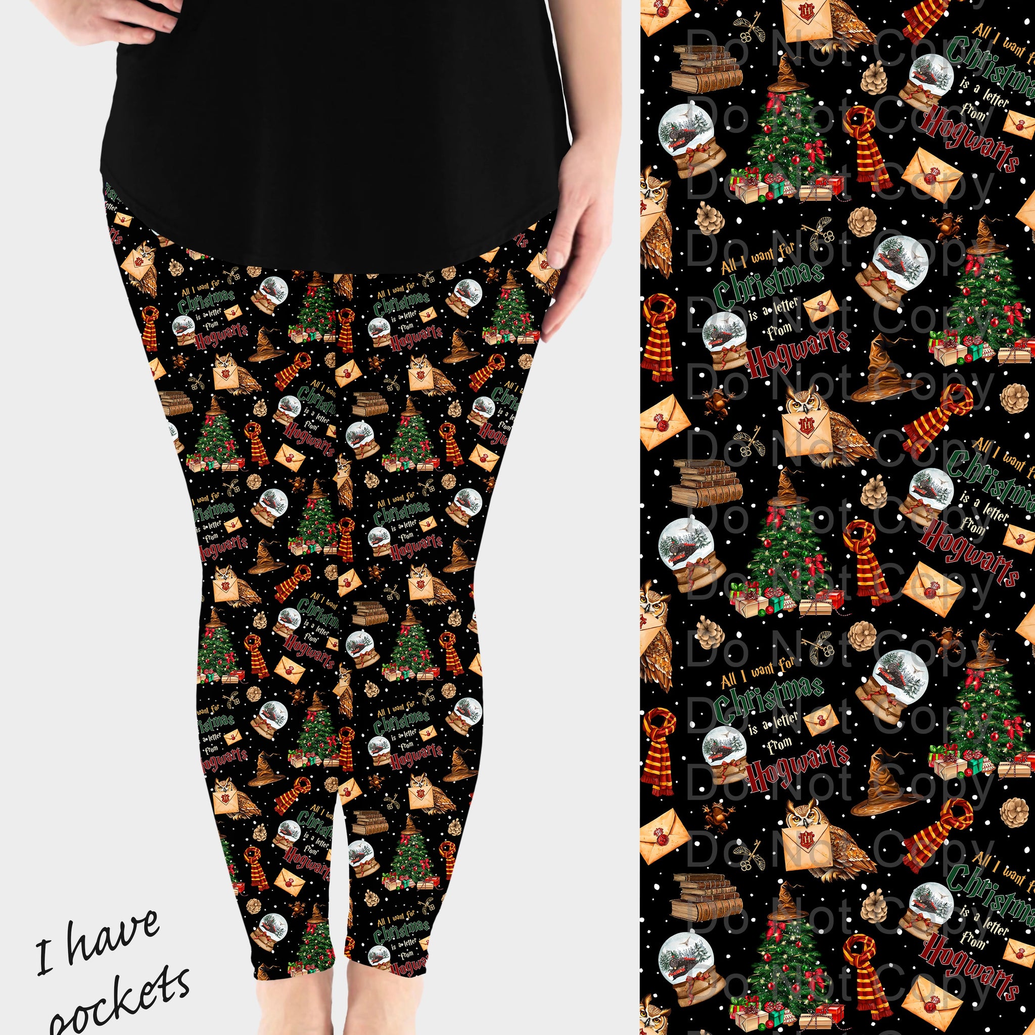 RTS - Xmas Letter Leggings w/ Pockets