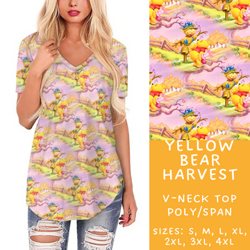 Batch #212 - Magical Fall Sets - Closes 10/8 - ETA mid Nov - Yellow Bear Harvest V-Neck Tee