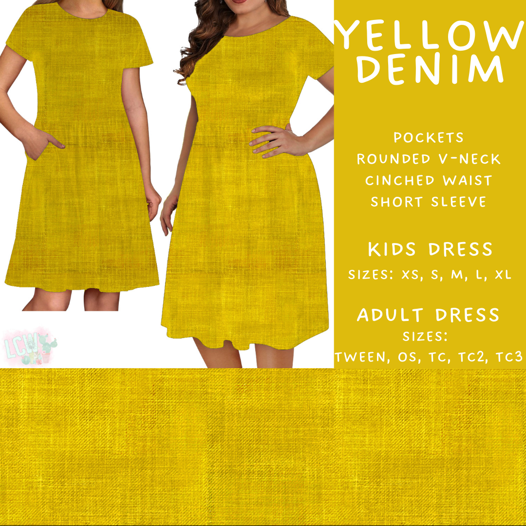 Batch #481 - Colorful Denim - Closes 1/26 - ETA late March - Yellow Denim Adult & Kids Dresses