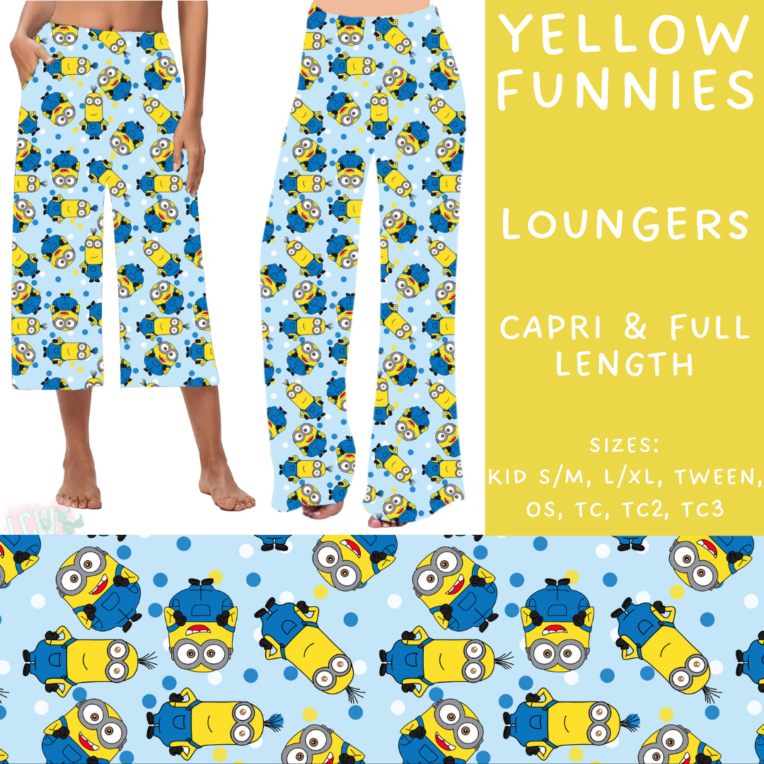 Batch #215 - Cool Characters 5 - Closes 10/11 - ETA late Nov - Yellow Funnies Capri and Full Length Loungers