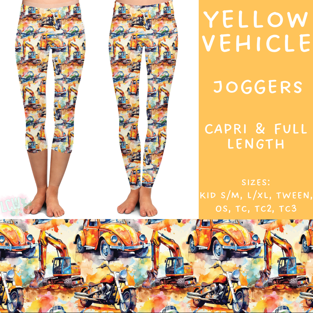 Batch #209 - Fun Run 5 - Closes 10/2 - ETA mid Nov - Yellow Vehicle and Capri Length Leggings