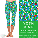 Ready To Ship - Yosh Dino Capri Length Leggings - TC Square Pocket