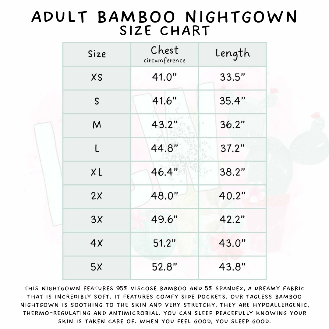 Ready to Ship - Bright Mean Adult & Kid's Bamboo Nightgown - 4T, 5T, 6T, Adult L & XL