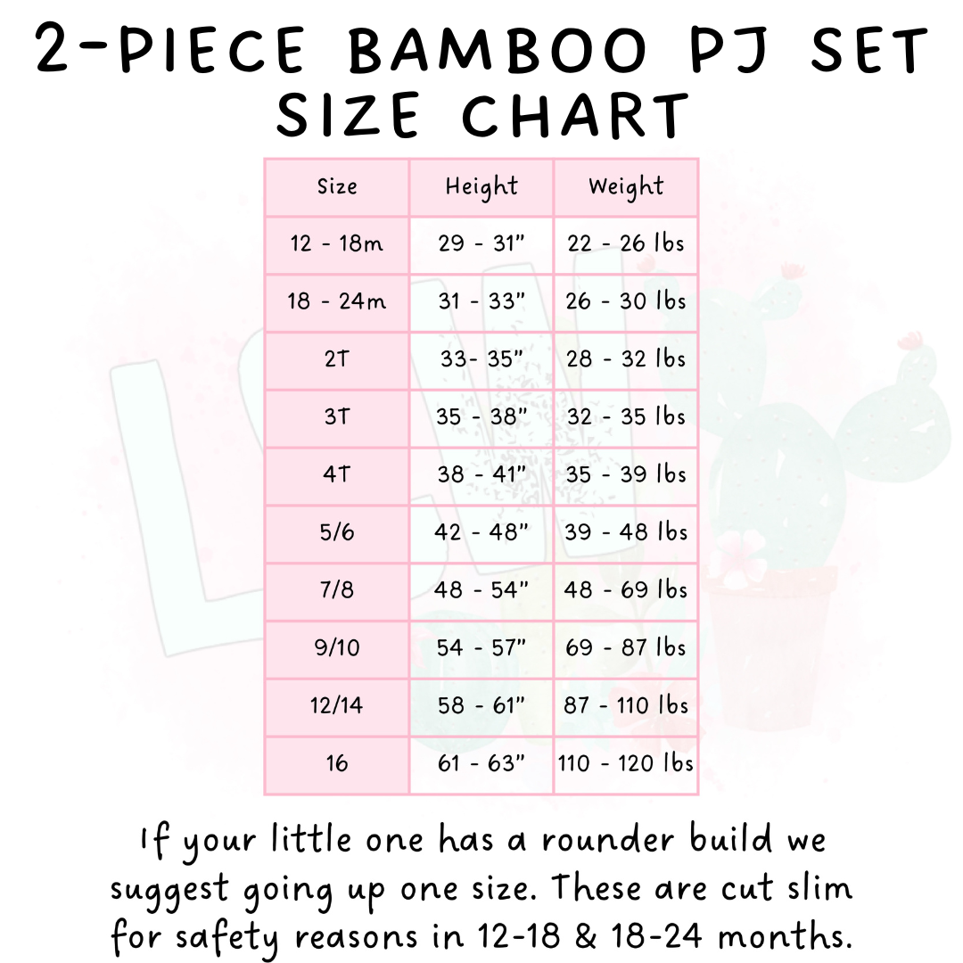 Ready To Ship - Min Peace Adult & Kid's Bamboo Short Sleeper Set - 6T & Adult XL