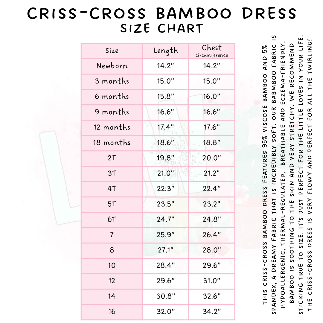 Ready to Ship - Girly Space Criss-Cross Bamboo Dress - 3T, 4T & 5T