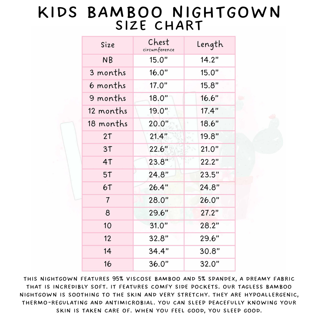 Ready to Ship - Winter Frames Adult & Kid's Bamboo Nightgown - 5T &  6