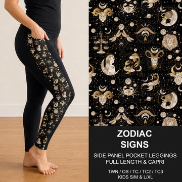 B316 - Preorder Zodiac Signs Side Panel Pocket Leggings (Closes 10/11. ETA: mid Dec.)