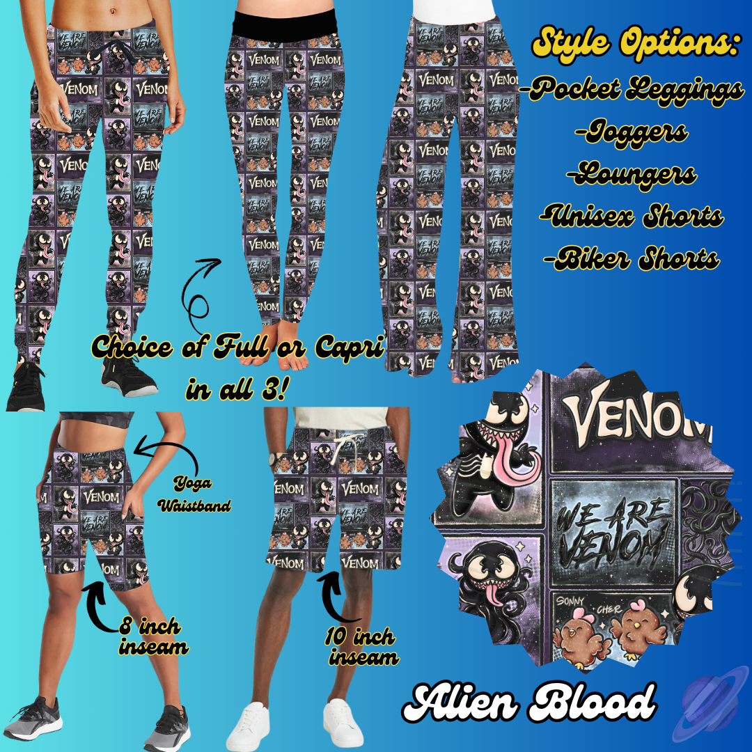 ALIEN BLOOD - LEGGING/JOGGER/LOUNGER/SHORTS - BATCH 100 PREORDER CLOSING 1/20