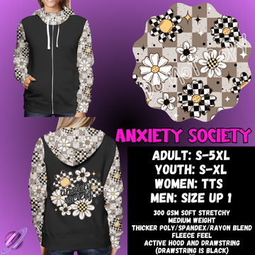 ANXIETY SOCIETY - ZIP UP HOODIE OUTFIT RUN PREORDER CLOSES 1/26