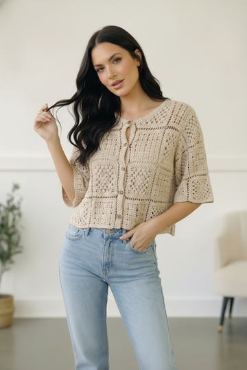 Honeycomb Crochet Cardigan