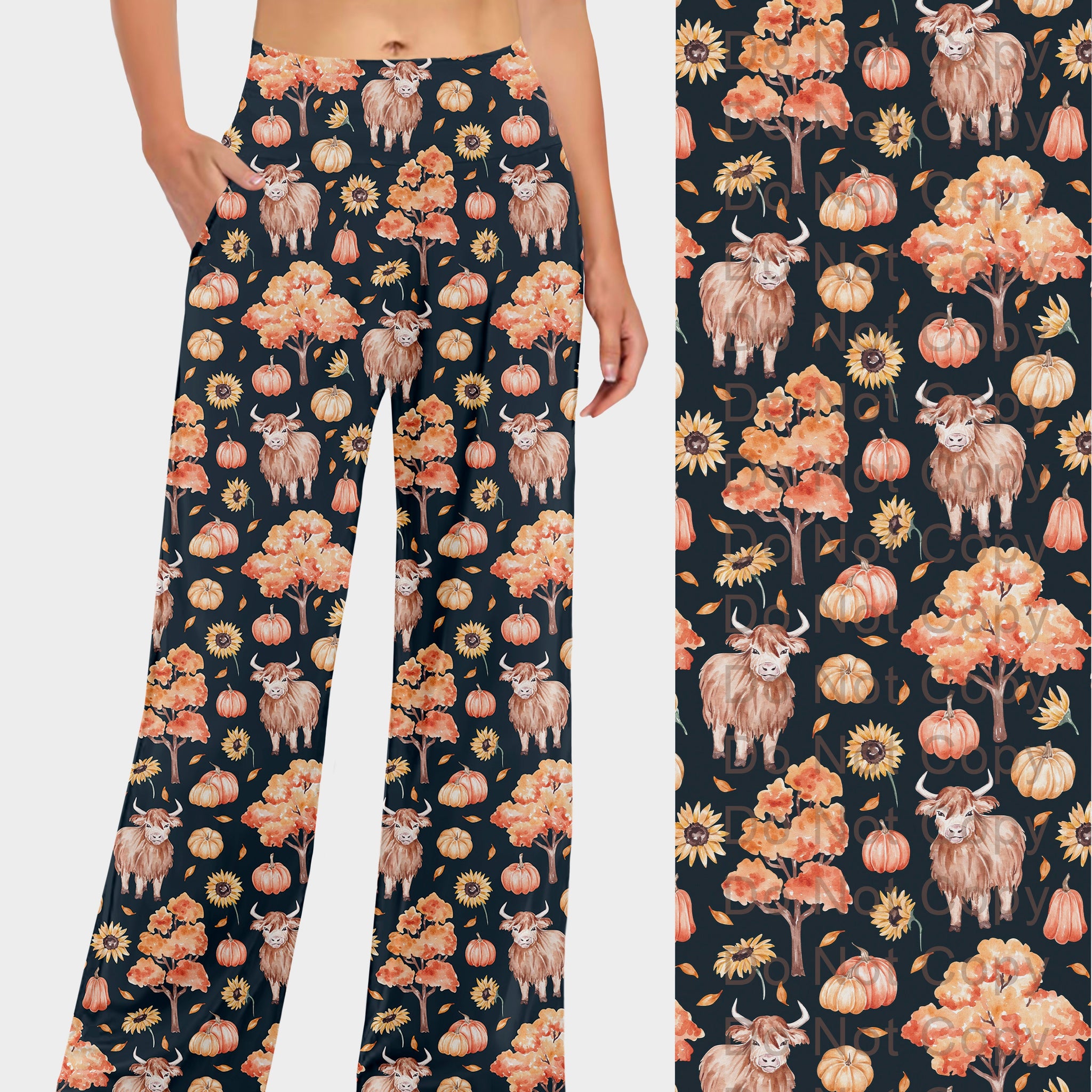 RTS - Autumn Highland Cows Lounge Pants