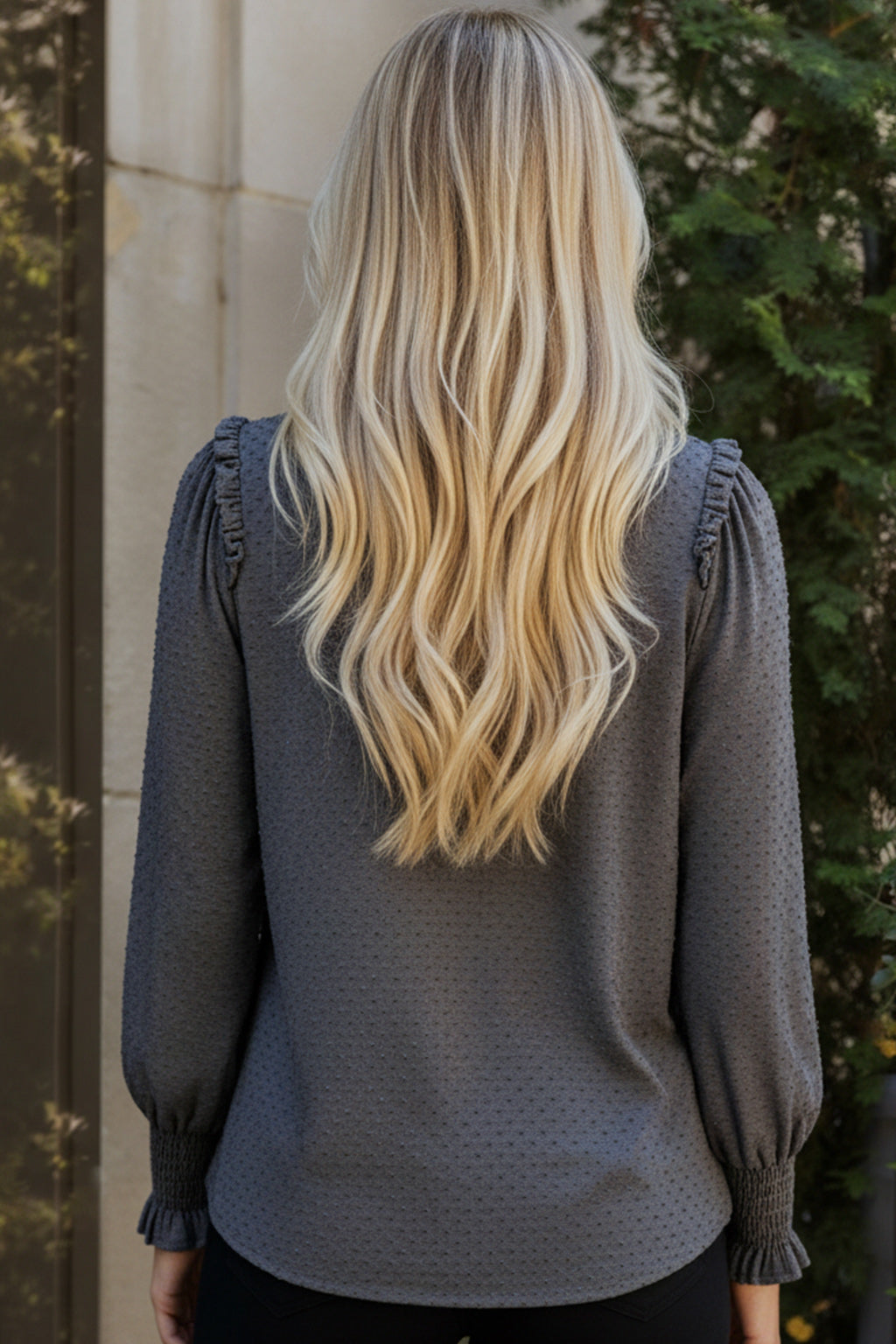 Smoky Sweetheart Ruffled Blouse