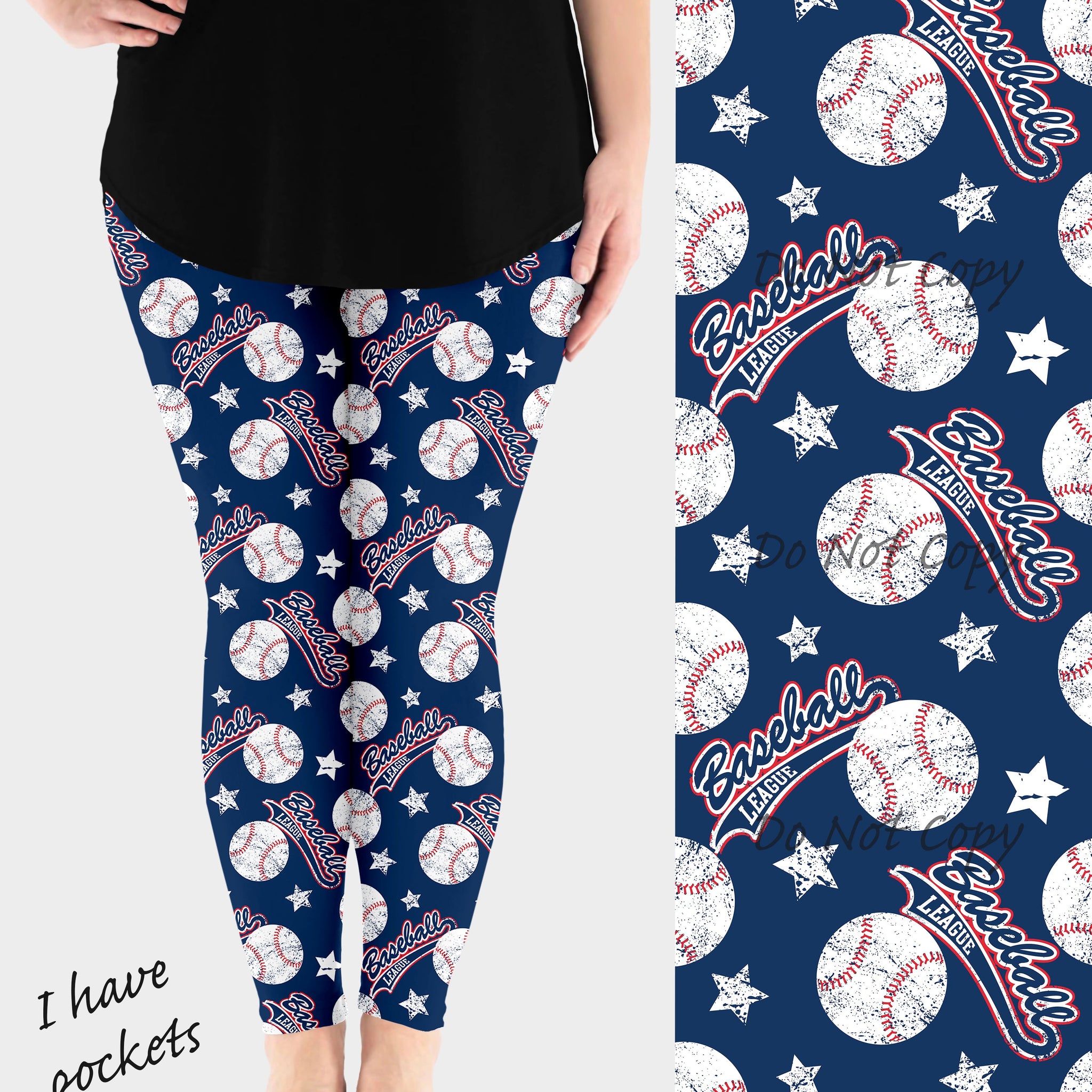 RTS - Baseball Leggings w/ Pockets