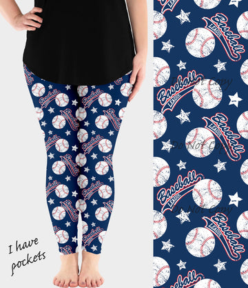 RTS - Baseball Leggings w/ Pockets