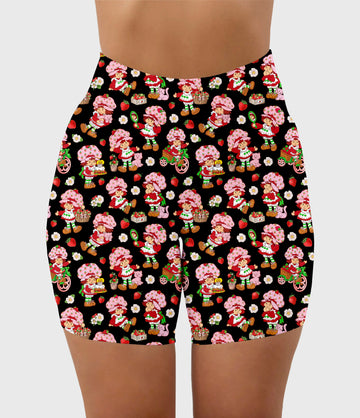 RTS - Berry Strawberry Biker Shorts