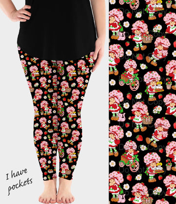 RTS - Berry Strawberry Leggings w/ Pockets