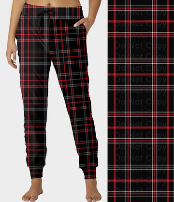 RTS - Black and Red Plaid Jogger Pants