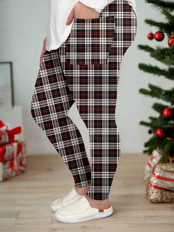 Red Plaid Leggings w/ Pockets