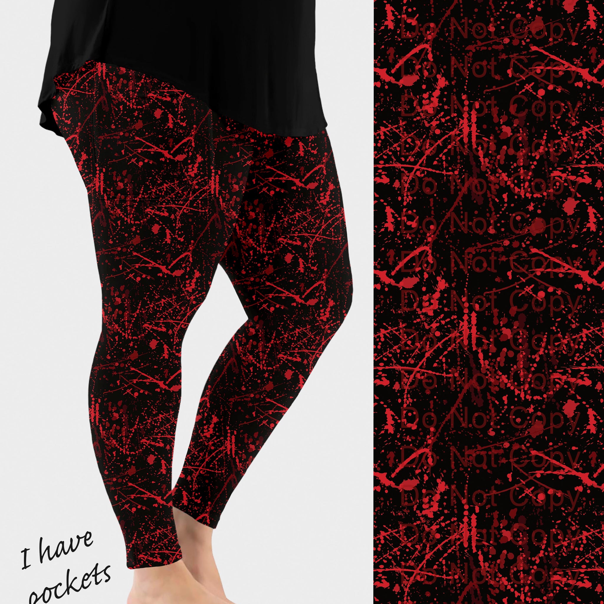 RTS - Blood Splatter Leggings w/ Pockets