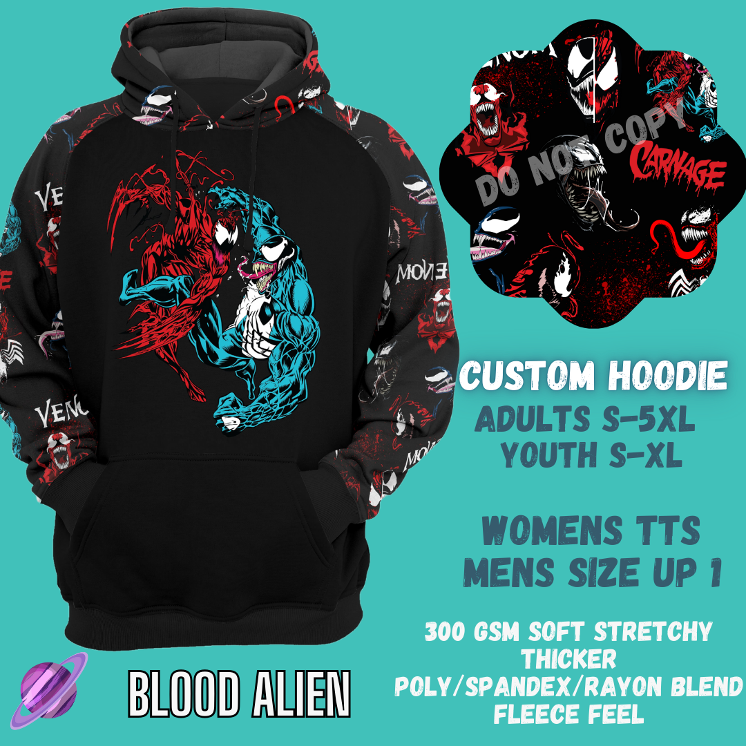 BLOOD ALIEN HOODIE-OUTFIT RUN PREORDER CLOSING 1/10