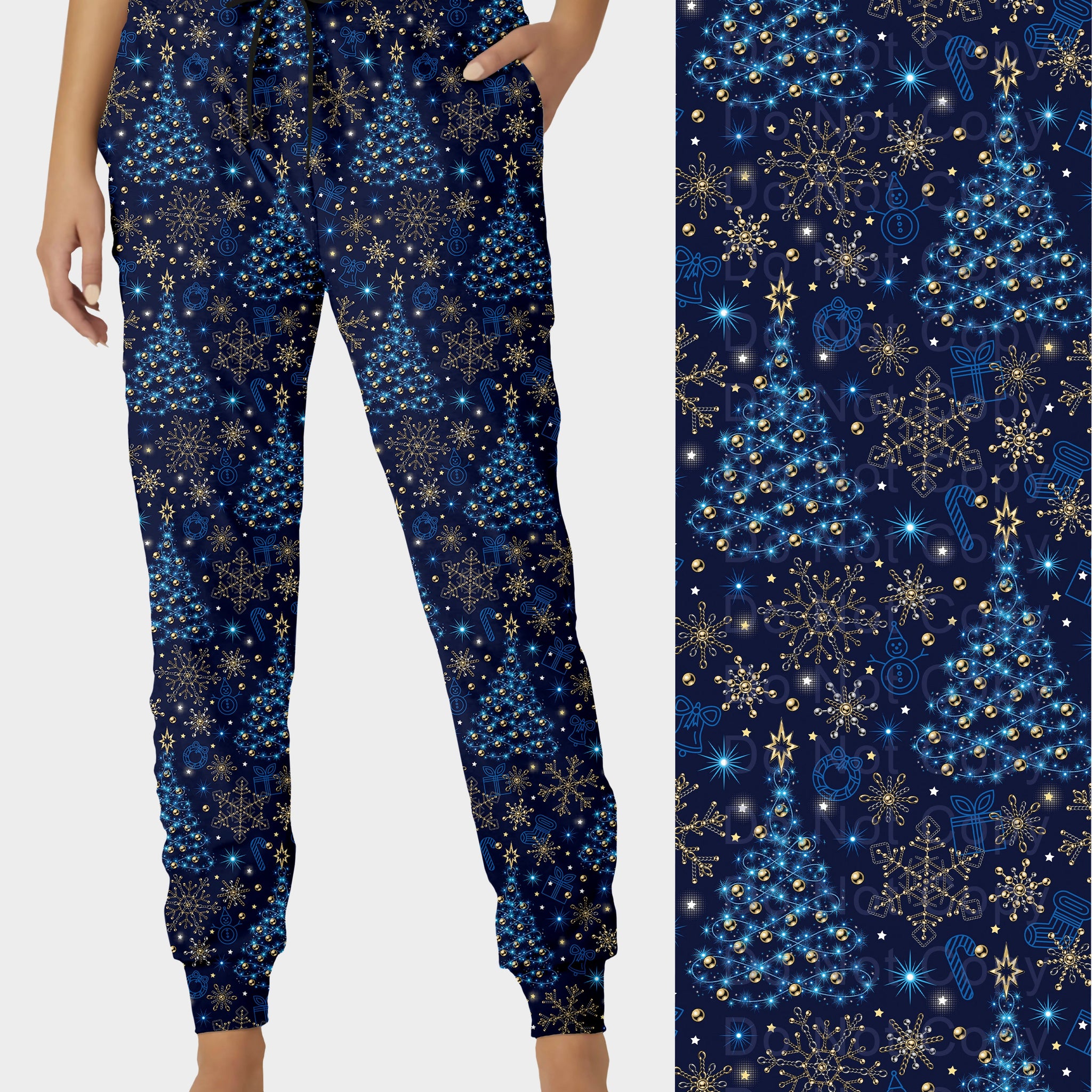 RTS - Blue Christmas Jogger Pants