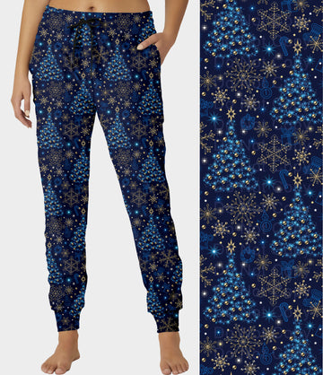 RTS - Blue Christmas Jogger Pants