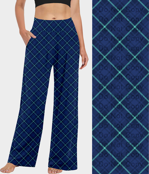 RTS - Blue Diagonal Plaid Lounge Pants