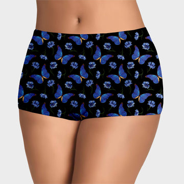 RTS - Blue Flower Butterfly Boyshorts