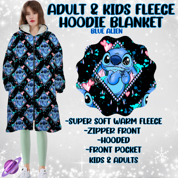 BLUE ALIEN-HOODIE BLANKET RUN-PREORDER CLOSING 9/28 ETA NOV