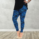 Blue Music Note Print Soft Leggings