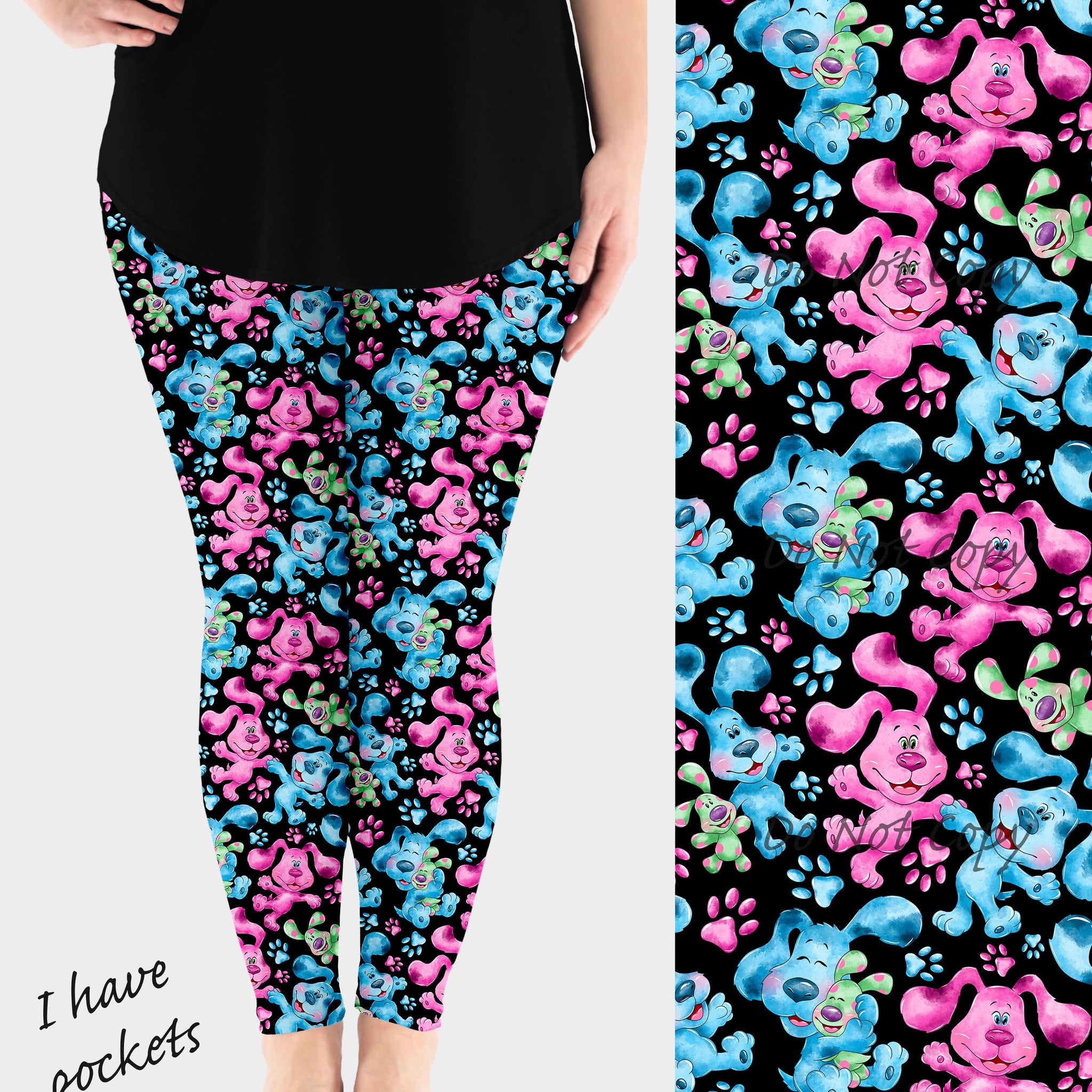 RTS - Blue Seeker Leggings w/ Pockets