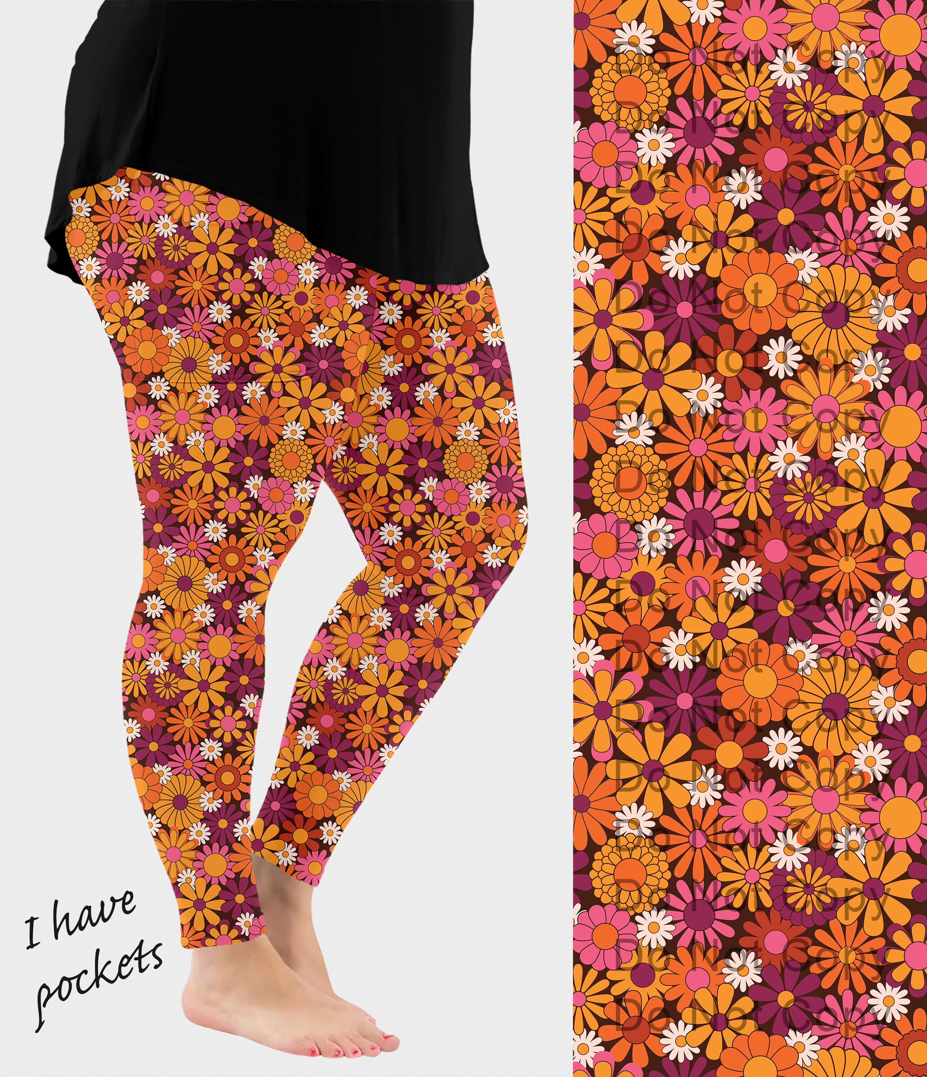 RTS - Bohemian Blooms Leggings w/ Pockets