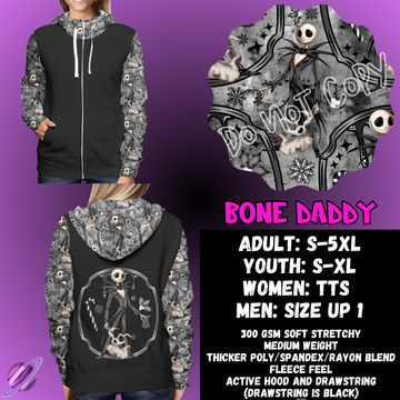 BONE DADDY - ZIP UP HOODIE OUTFIT RUN PREORDER CLOSES 1/26