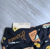 Book Print Leggings With Hidden Yoga Band Pocket or Elastic Band