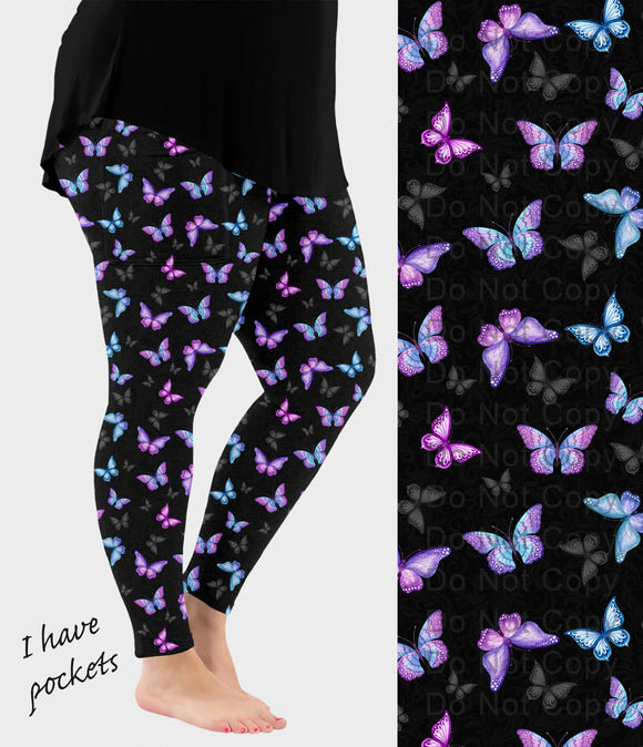 RTS - Butterflies Leggings w/ Pockets