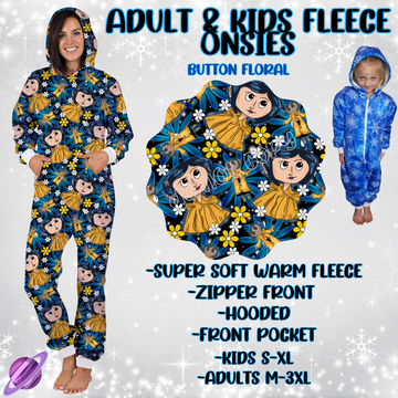 BUTTON FLORAL-ONESIES ROUND 3- PREORDER CLOSING 9/23