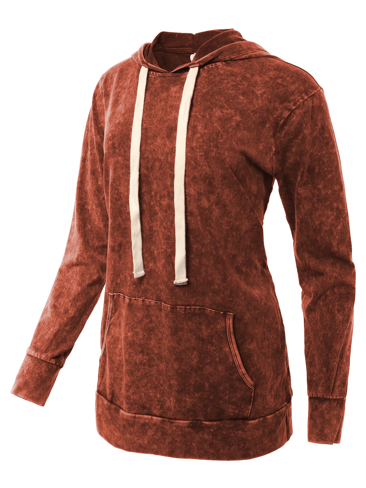 Acid Wash Drawstring Relaxed Pullover Hoodie Sweatshirts w/ Kangaroo Pocket
