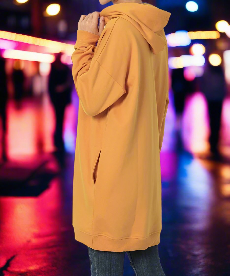 Oversized Hoodie Tunic Dress w/ Side Pockets