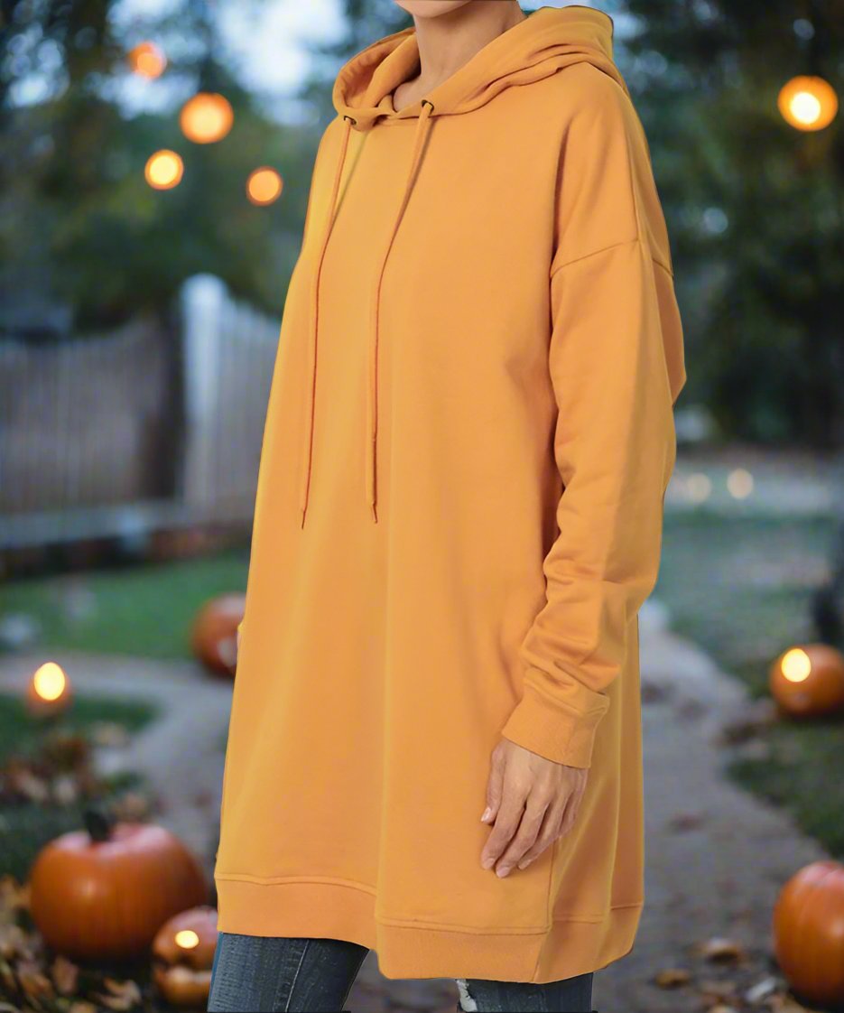 Oversized Hoodie Tunic Dress w/ Side Pockets