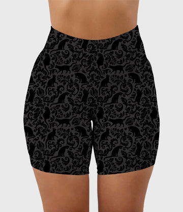 RTS - Cat Damask Biker Shorts