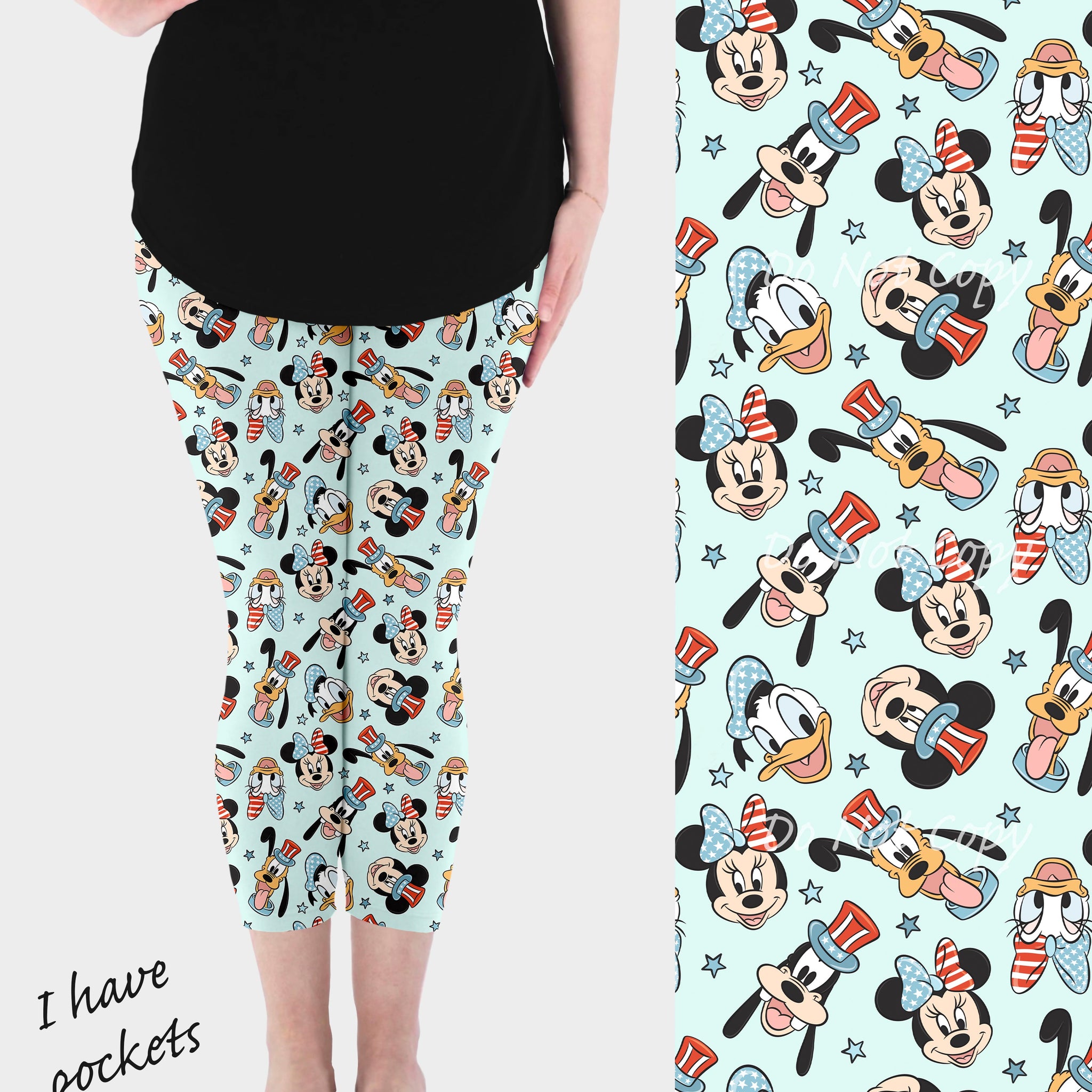 RTS - Celebration Heads Capri Leggings w/ Pockets